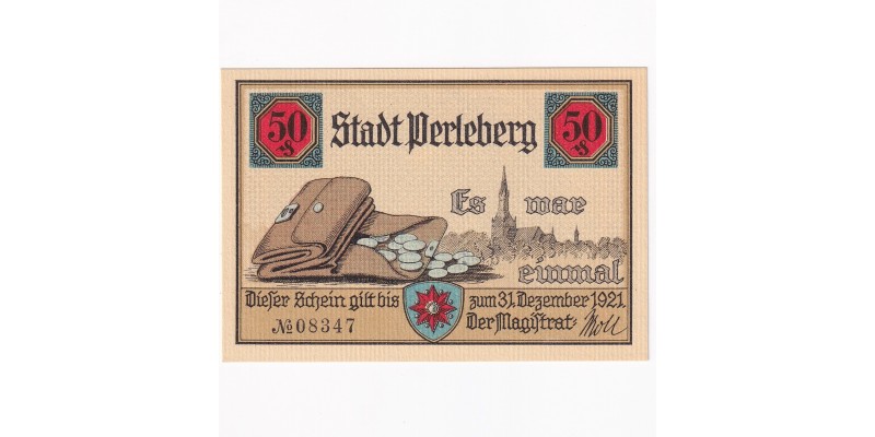 Nemecko Perleberg 50 Pfennig 1921