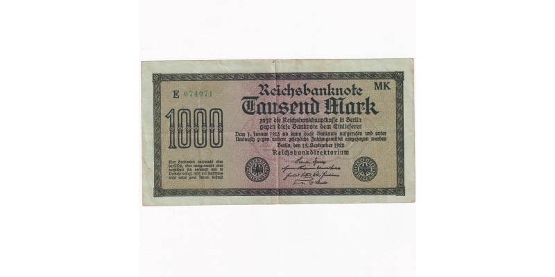 Nemecko 1000 Mariek 1923