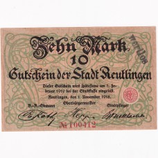 Nemecko Reutlingen 10 Mariek 1918