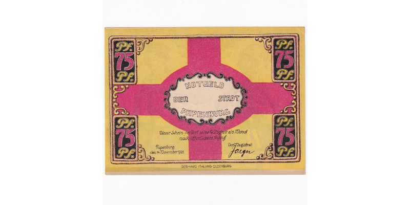 Nemecko 75 Pfennig 1921
