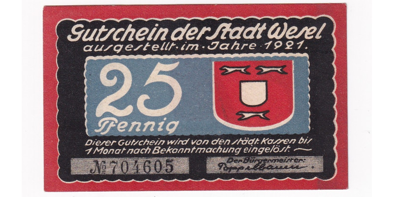 Nemecko 25 Pfennig 1921