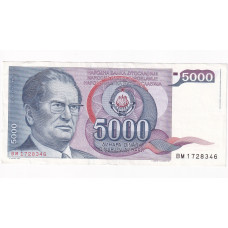 Juhoslávia 5000 Dinara 1985