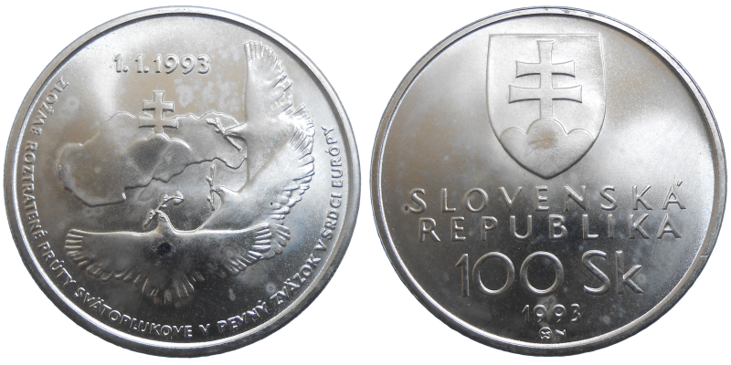 100 Sk 1993 Vznik Slovenskej republiky