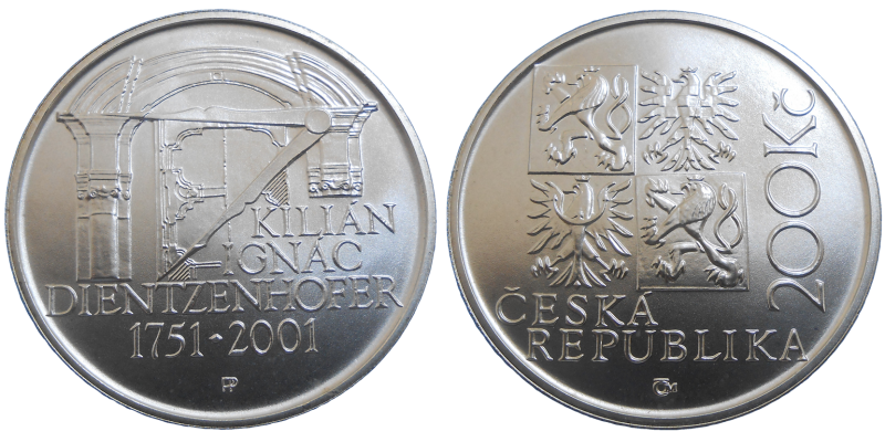 200 Kč 2001 Kilián Ignác Dientzenhofer