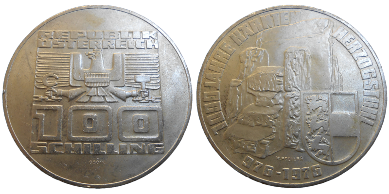 Rakúsko 100 Schilling 1976