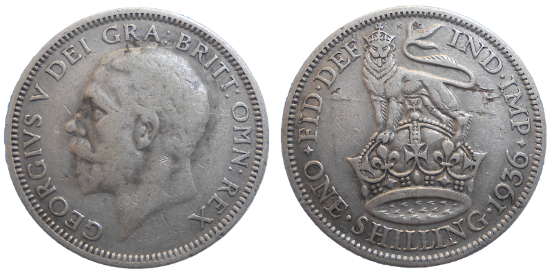 Anglicko 1 Shilling 1936