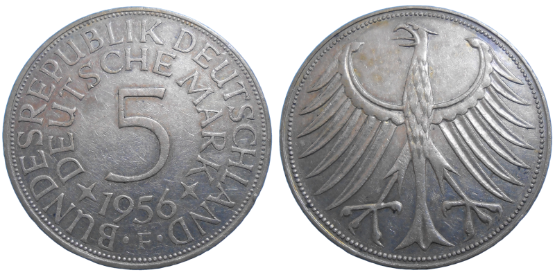Nemecko 5 mariek 1956 F