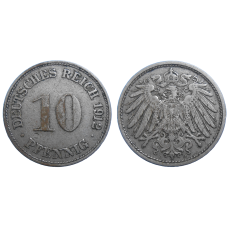 Nemecko 10 Pfennig 1912 D