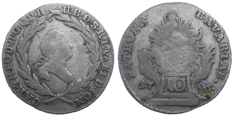 Bavorsko 10 kreuzer 1796