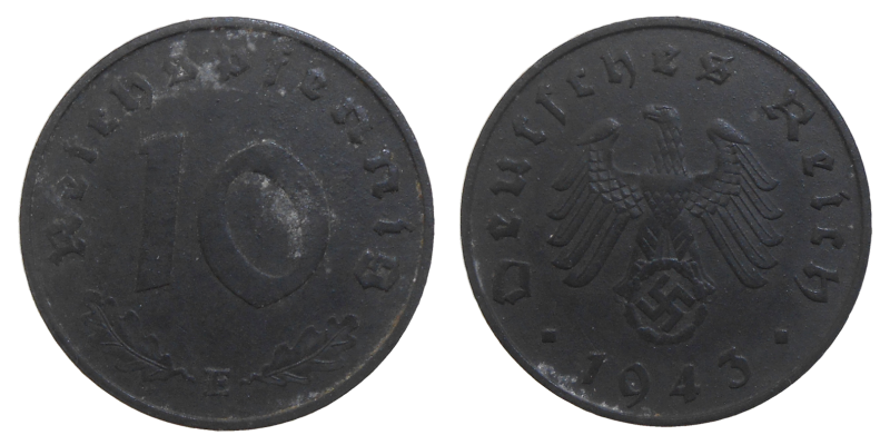 Nemecko 10 pfennig 1943 E