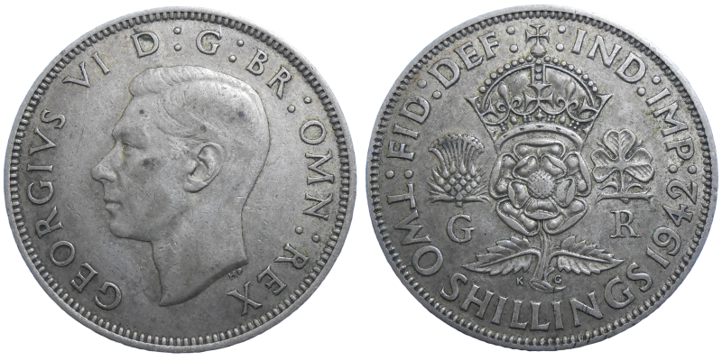 Veľká Británia 2 Shilling 1942