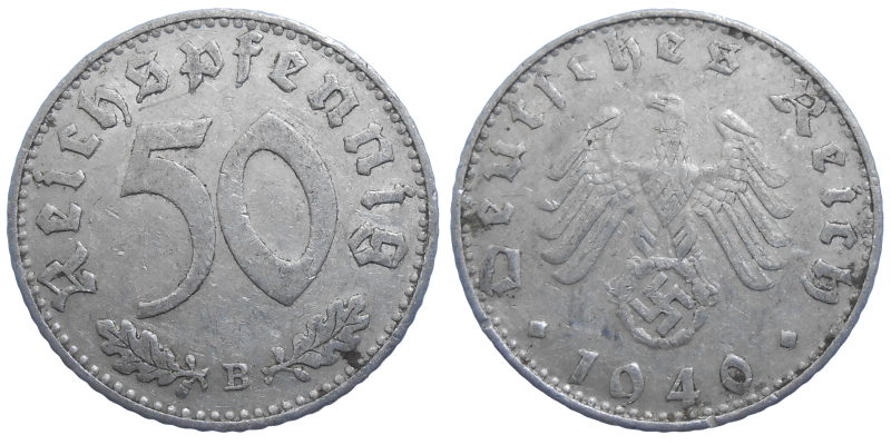 Nemecko 50 pfennig 1940 B