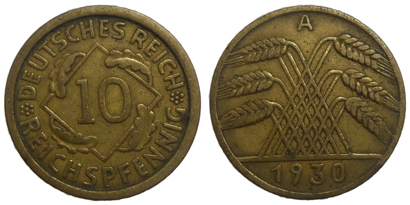 Nemecko 10 pfennig 1930 A