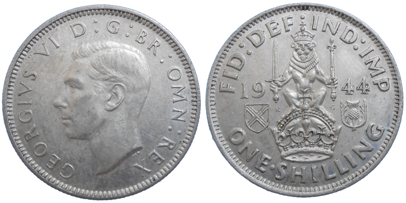 Anglicko 1 Shilling 1944