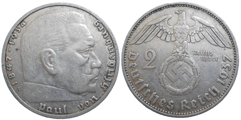 Nemecko 2 marka 1937 A