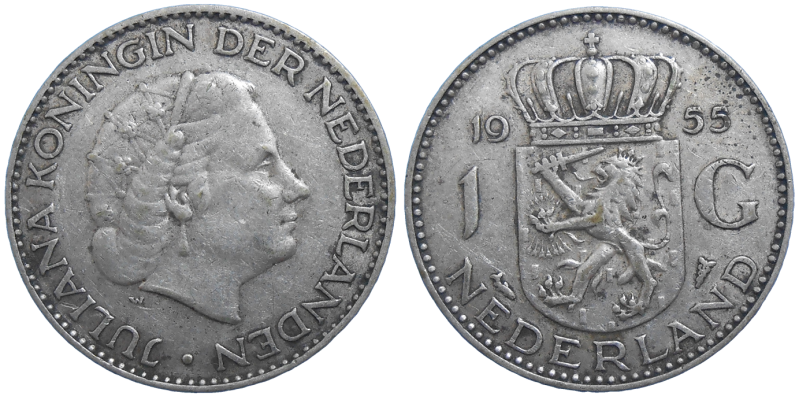 Holandsko 1 Gulden 1955
