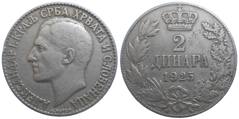 Juhoslávia 2 Dinara 1925