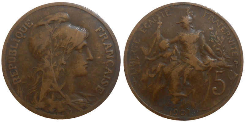 Francúzsko 5 Centimes 1901
