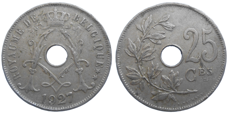 Belgicko 25 Centimes 1927