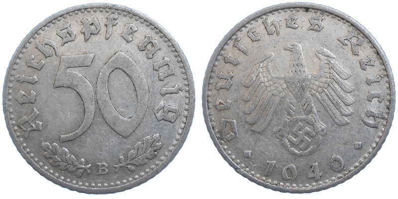 Nemecko 50 Pfennig 1940 B