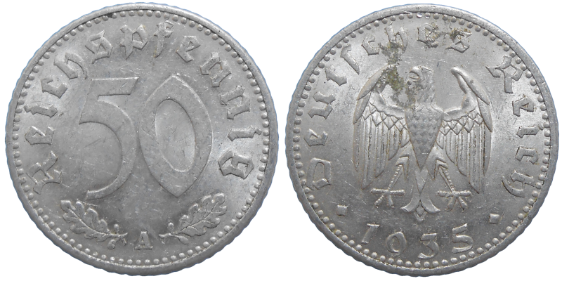 Nemecko 50 Pfennig 1935 A