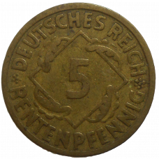 Nemecko 5 Pfennig 1924 E