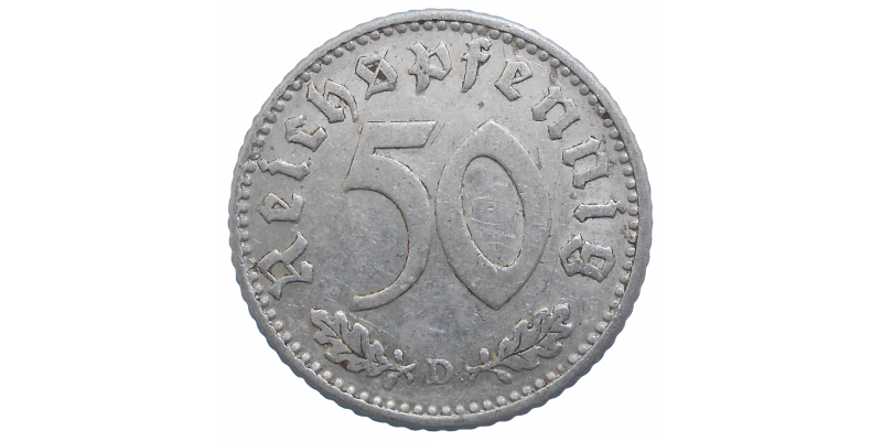 Nemecko 50 Pfennig 1935 D