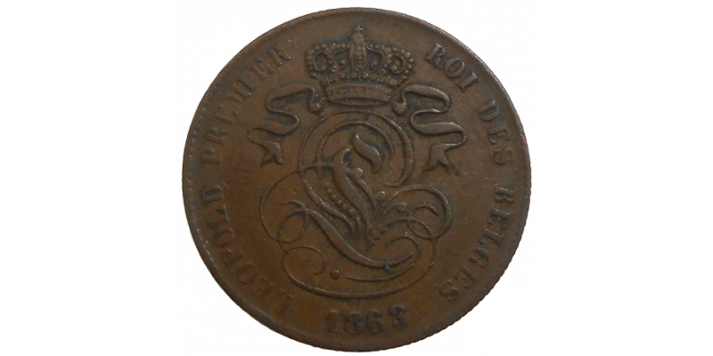 Belgicko 2 Centimes 1863