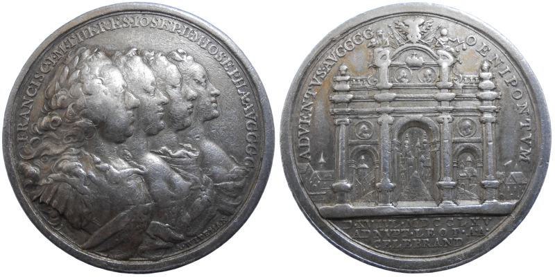 Mária Terézia medaila - stretnutie cisárskej rodiny v Innsburgu 1765