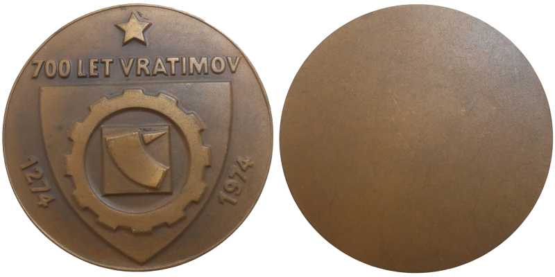 Medaila 1974 - 700 rokov mesta Vratimov