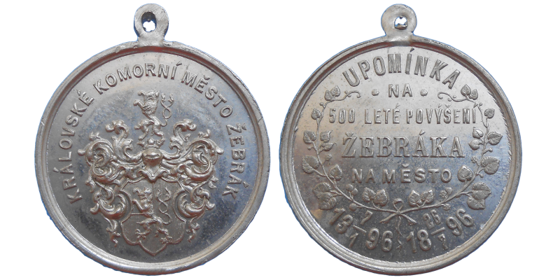 Medaila 1896 - Mesto Žebrák