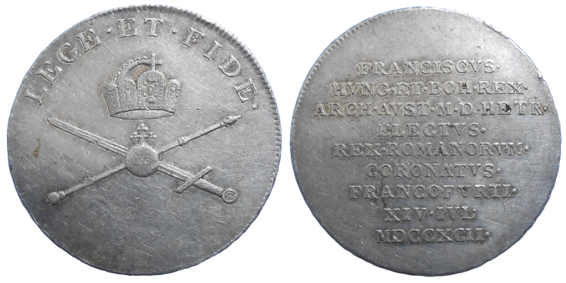 František II. korunovačný žetón 1792