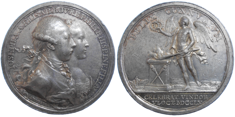 Jozef II. Strieborná medaila 1760 
