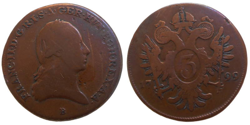 František II. 3 grajciar 1799 B R!