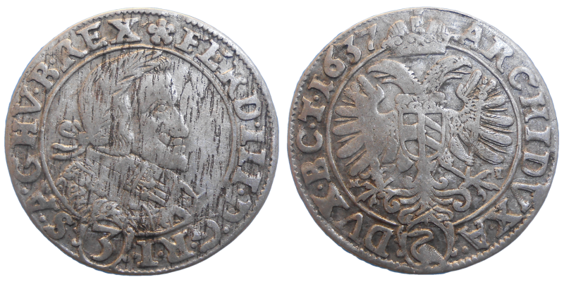 Ferdinand III. 3 grajciar 1637 MI