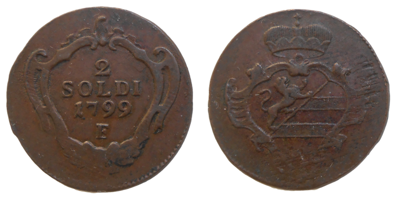 František II. 2 Soldi 1799 F