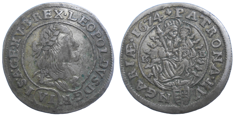 Leopold I. VI grajciar 1674 KB