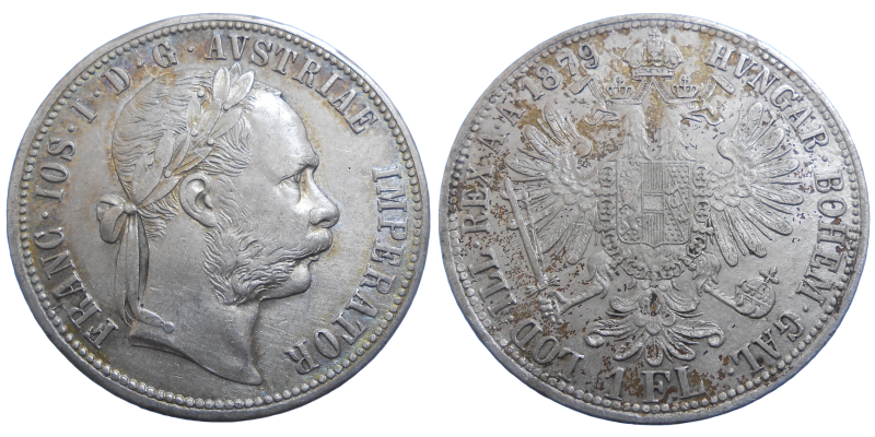 František Jozef I. 1 zlatník 1879 bz