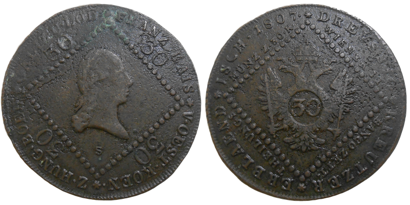 František II. 30 grajciar 1807 S