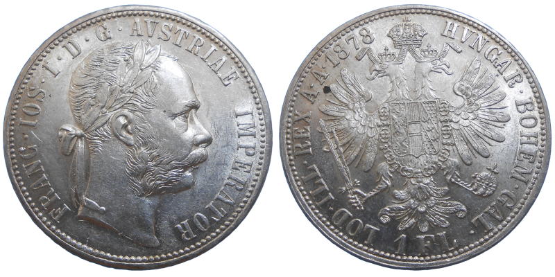 František Jozef I. 1 zlatník 1878 bz
