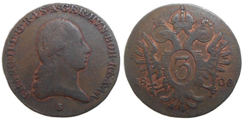 František II. 3 grajciar 1800 S