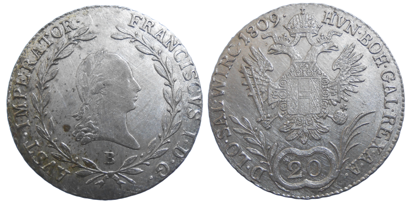 František II. 20 grajciar 1809 B