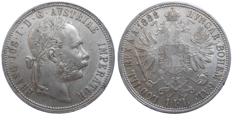 František Jozef I. 1 zlatník 1888 bz
