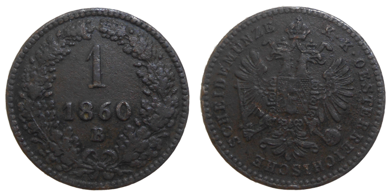 František Jozef I. 1 grajciar 1860 B