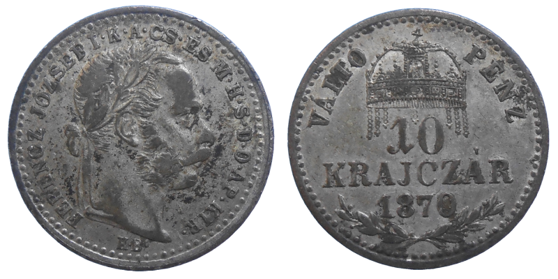 František Jozef I. 10 grajciar 1870 KB