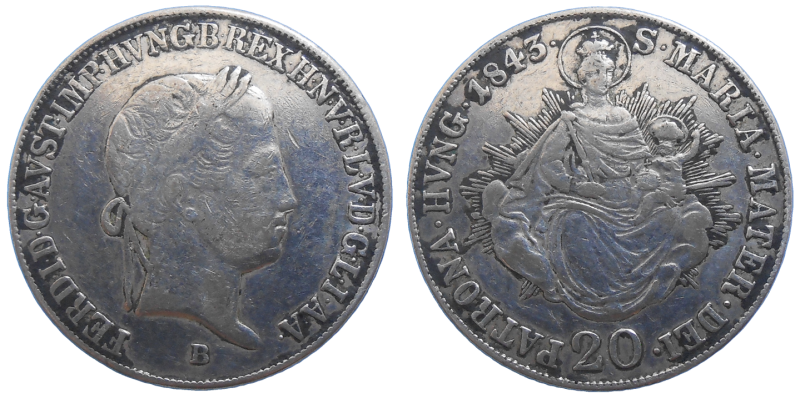 Ferdinand V. 20 grajciar 1843 B