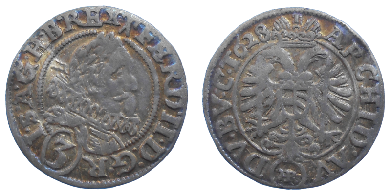 Ferdinand II. 3 grajciar 1628 HR