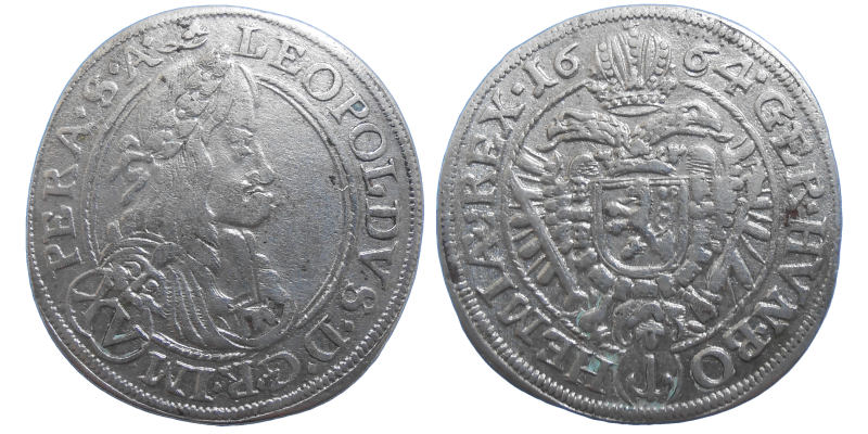 Leopold I. XV grajciar 1664 Praha