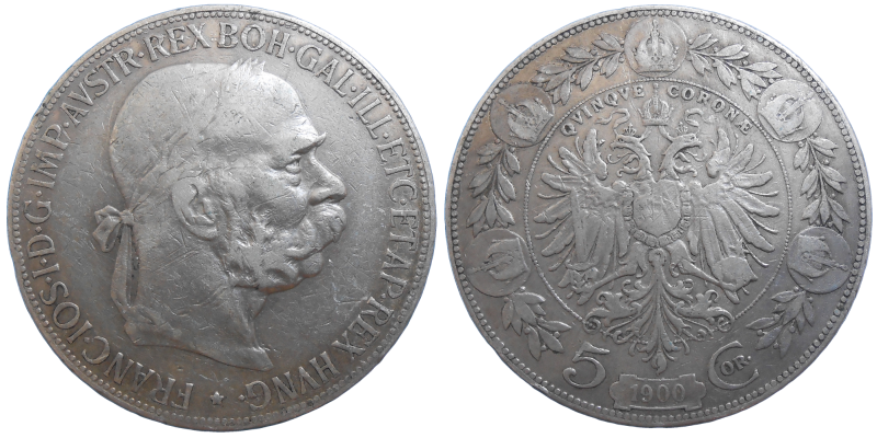 František Jozef I. 5 koruna 1900 bz
