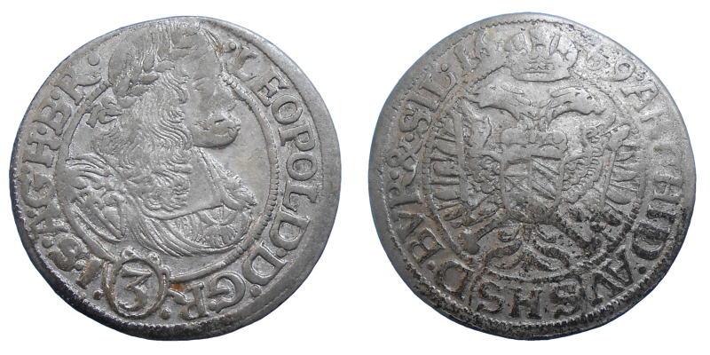 Leopold I. 3 grajciar 1669 SHS